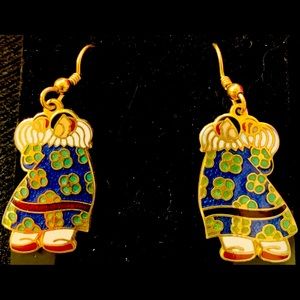 BARBARA LAVALLE VINTAGE INUIT ESKIMO PIERCED EARRINGS